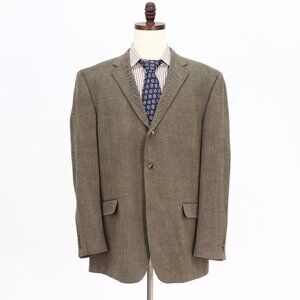 Claiborne 46L Brown HB 3-Button Sport Coat Blazer Jacket B026